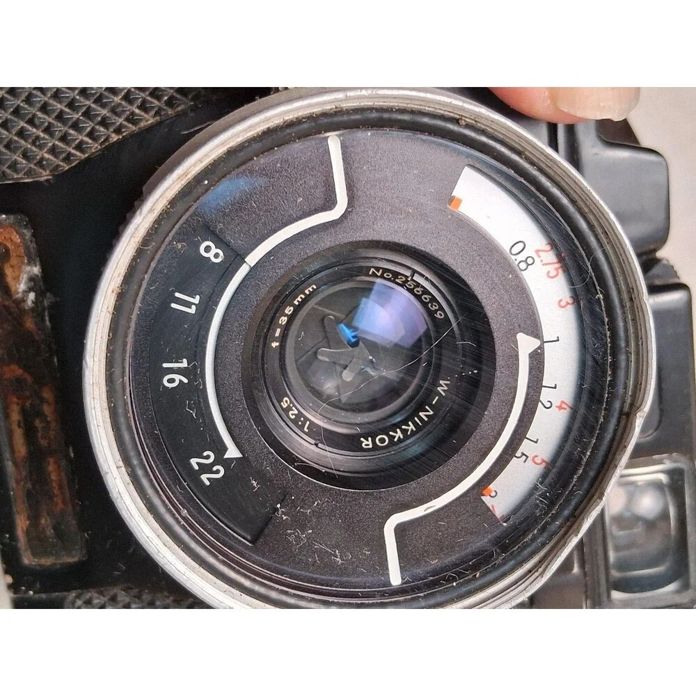 Vintage W-Nikkor 3.5cm F/2.5 Black Camera Lens Body Strap Display Decor